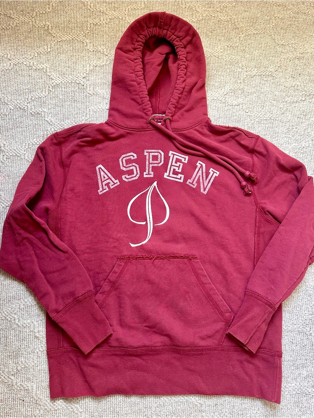 Aspen Pullover Hoodie in Maroon With Kangaroo Pocket